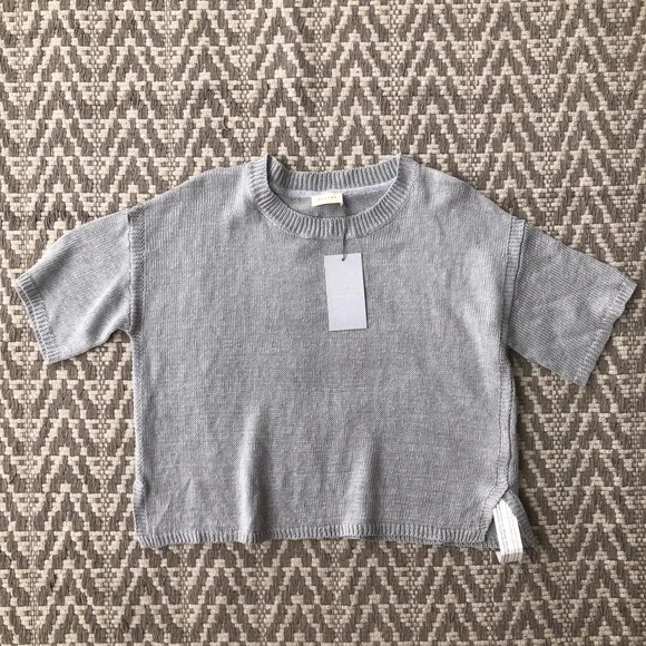 Poetry short sleeve linen knit sweater top size 6 - Picture 1 of 13